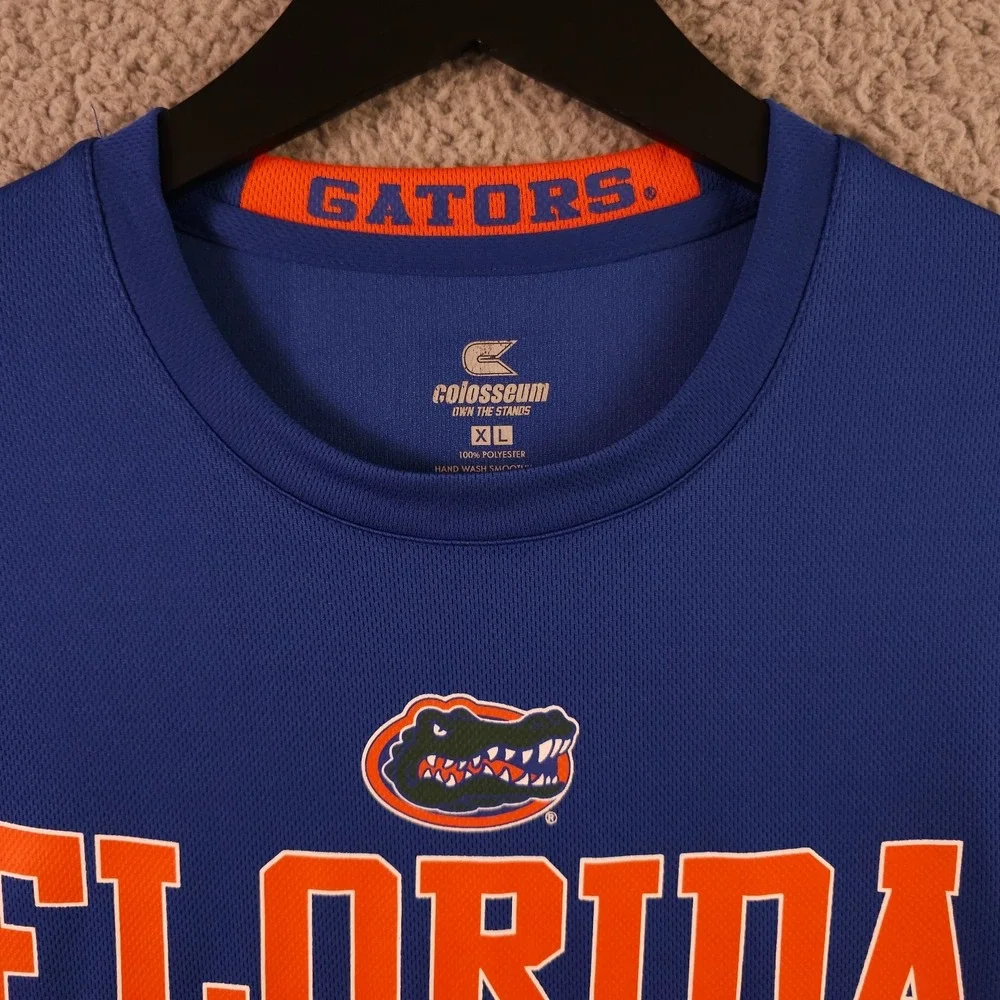Florida Gators Shirt Mens‎ XL Colosseum Blue Orange Long Sleeve Performance Tee